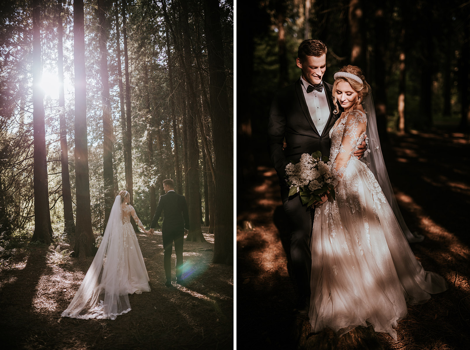 fotograf wiosenna sesja ślubna arboretum w rogowie