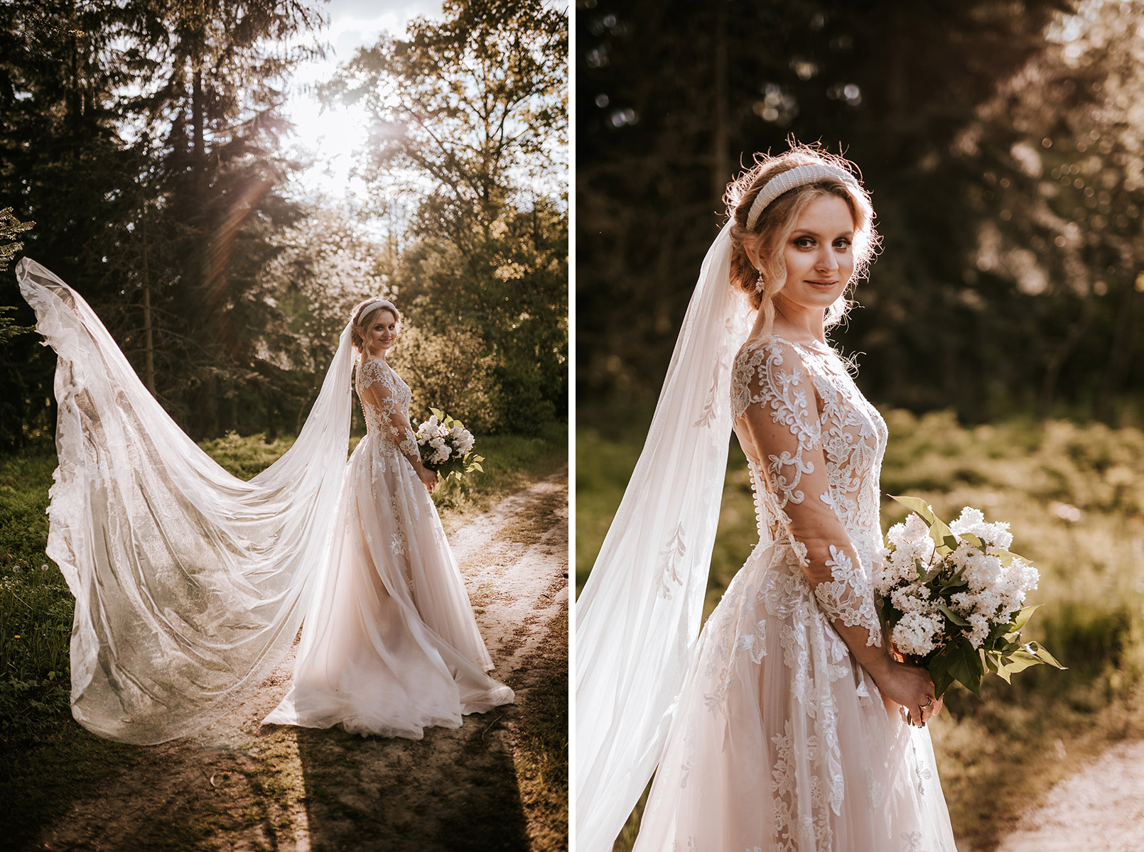 fotograf wiosenna sesja ślubna arboretum w rogowie